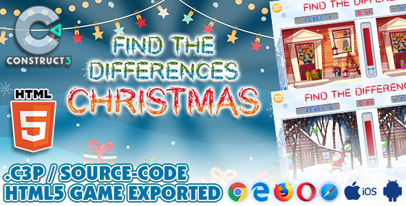 Download Find The Differences – Christmas Game HTML5 – With Construct 3 All Source-code (.c3p) Nulled 