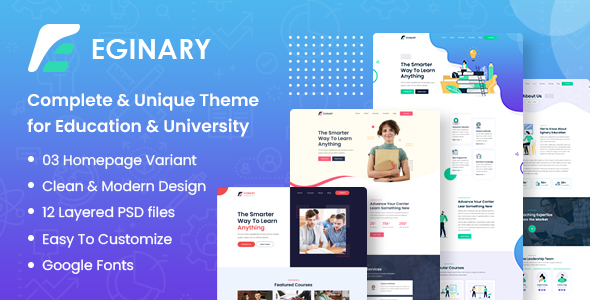 Download Eginary – Online Education PSD Template Nulled 