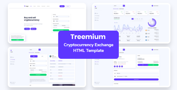 Download Treemium – Cryptocurrency Exchange Dashboard Template Nulled 