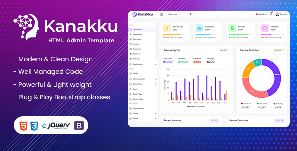 Download Kanakku – Bootstrap Admin HTML Template Nulled 