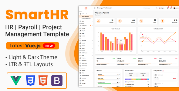 Download SmartHR – Admin Dashboard HTML Template Nulled 
