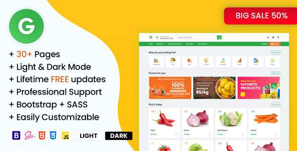 Download Grofarweb – Online Grocery Supermarket HTML Template Nulled 