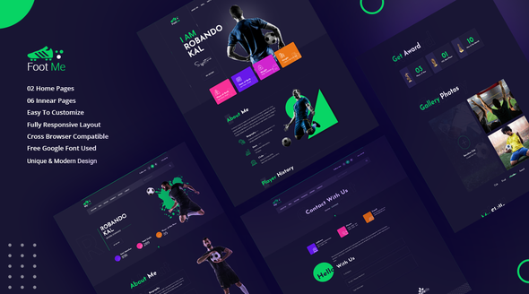 Download Footme – Football Player Portfolio HTML Templates Nulled 