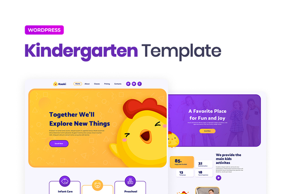 Download Kooki – Kindergarten Elementor Template Kit Nulled 