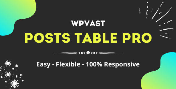 Download Wpvast Posts Table Pro Nulled 