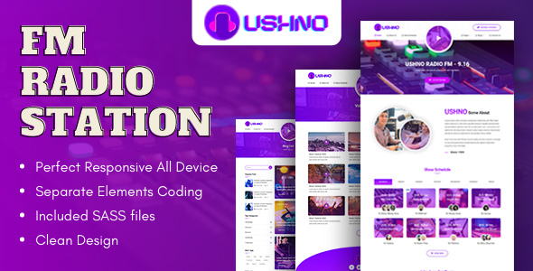Download Ushno – FM Radio Station Bootstrap HTML Template Nulled 