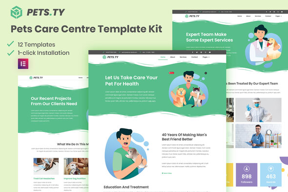 Download Pets.Ty – Pets Care Clinic Elementor Template Kit Nulled 