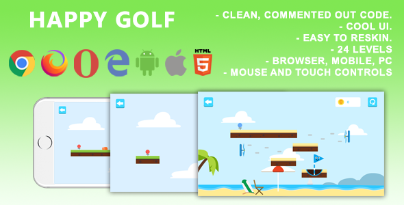 Download Happy Golf. Mobile, Html5 Game. .c3p (Construct 3) Nulled 
