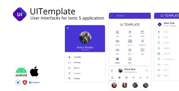 Download UITemplate | Template Apps for Ionic 5 & Material Design Nulled 