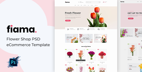 Download Fiama – Flower Shop PSD eCommerce Template Nulled 