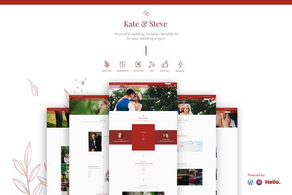 Download Kate & Steve – Wedding Invitation Elementor Template Kit Nulled 
