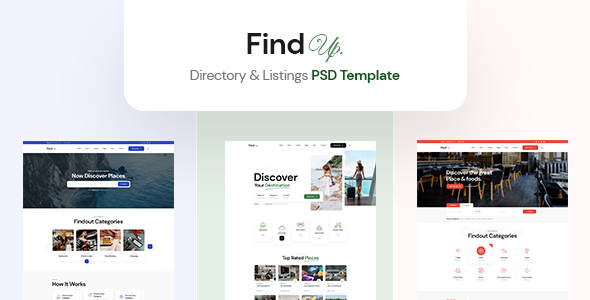 Download Findup – Directory & Listing PSD Template Nulled 