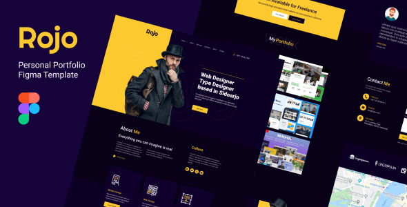 Download Rojo – Personal Portfolio Figma Template Nulled 
