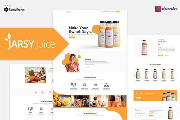 Download Jarsy Juice – Drink Brand Elementor Template Kit Nulled 