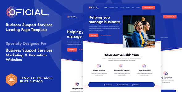 Download Oficial Business Support Services HTML Landing Page Template Nulled 
