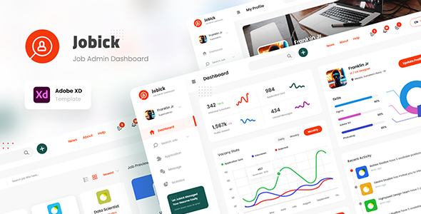 Download Jobick – Hiring Admin Dashboard Template XD Nulled 