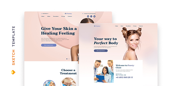 Download Feanty – Beauty Clinic Template for Sketch Nulled 