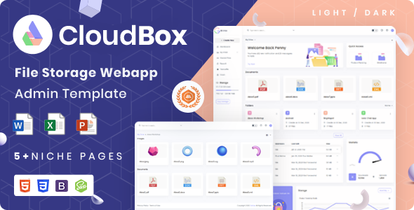 Download CloudBox | File storage webapp admin template Nulled 