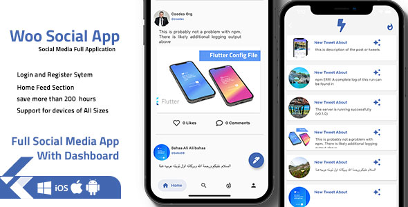 Download Flutter Social Media App with Dashboard -Ios and Android Nulled 