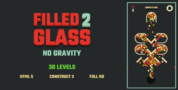 Download Filled Glass 2 No Gravity – HTML5 Game (Construct3) Nulled 