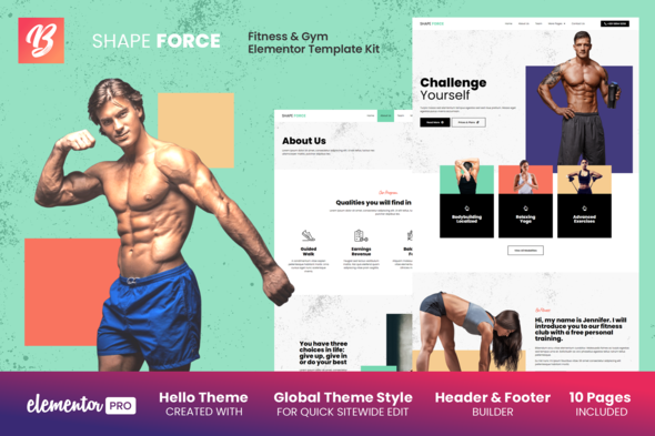 Download Shape Force – Fitness & Gym Elementor Template Kit Nulled 