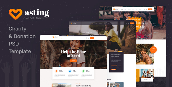 Download Asting – Charity & Donation PSD Template Nulled 