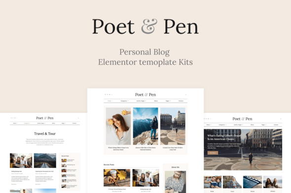 Download Poet & Pen – Personal Blog Elementor Template Kit Nulled 