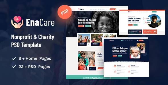 Download EnaCare – NonProfit & Charity Foundation PSD Template Nulled 