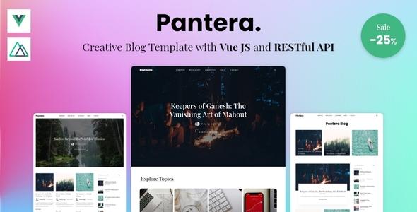 Download Pantera – Creative Blog Template with Vue JS & RESTful API Nulled 