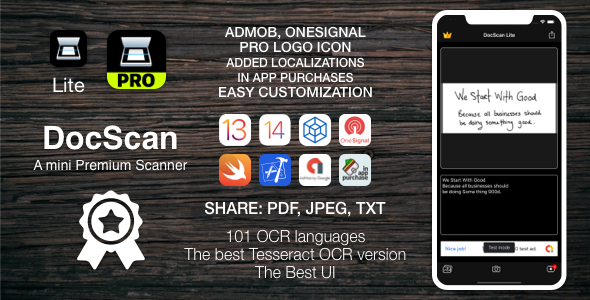 Download [TS] DocScan – A mini and Powerful mobile scanner for iOS (Admob, IAP, Push Notifications) Nulled 