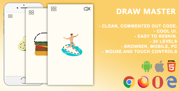 Download Draw Master. Mobile, Html5 Game .c3p (Construct 3) Nulled 