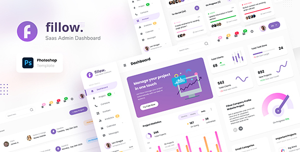 Download Fillow – Saas Admin Dashboard UI Template PSD Nulled 