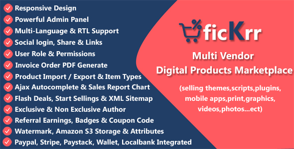 Download ficKrr – Multi Vendor Digital Products Marketplace Nulled