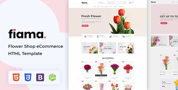 Download Fiama – Flower Shop eCommerce HTML Template Nulled 