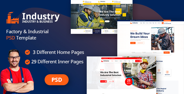 Download Industry – Industrial PSD Template Nulled 