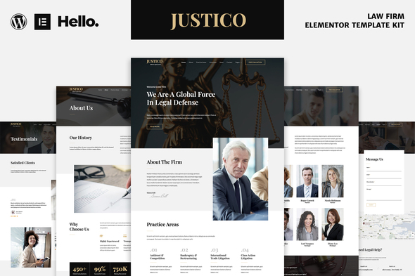 Download JUSTICO – Law Firm Elementor Template Kit Nulled 