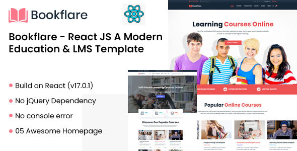 Download Bookflare – React JS A Modern Education Template Nulled 