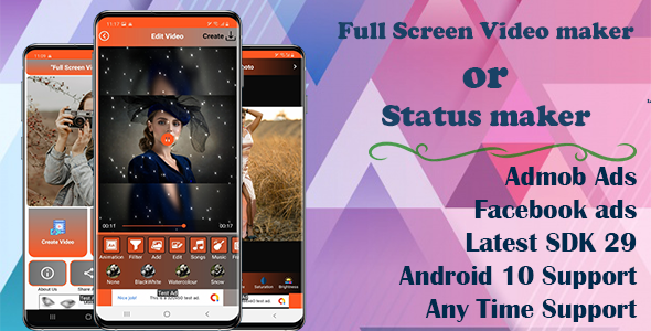 Download Full Screen Video maker or Status maker Nulled 