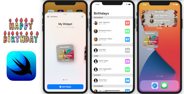 Download Birthdays App | Full SwiftUI iOS Application and Widget | Contact Birthdays Nulled 