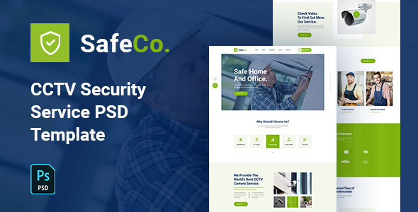 Download SafeCo – CCTV Security Service Agency PSD Template Nulled 
