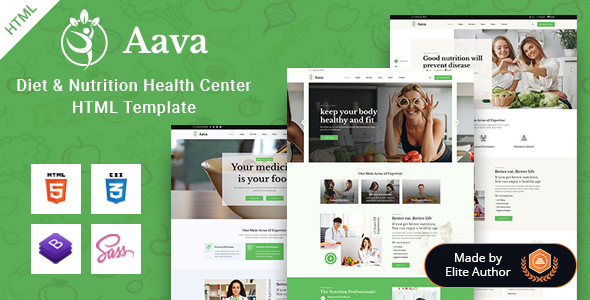 Download Aava – Diet & Nutrition HTML Template Nulled 