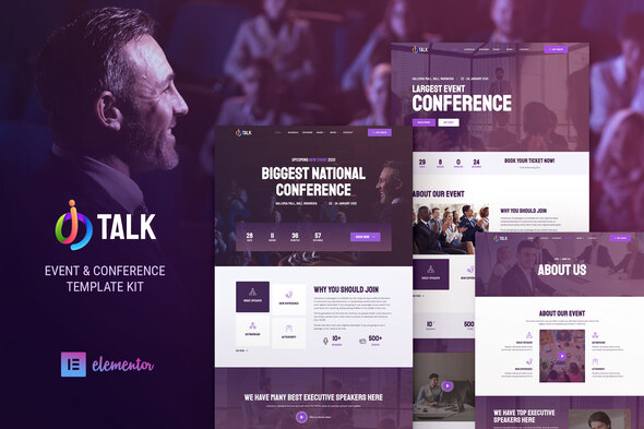 Download iTalk – Event & Conference Elementor Template Kit Nulled 