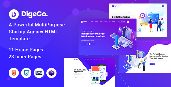 Download Digeco – Startup Agency HTML Template Nulled 