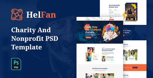 Download HelFan – Charity and Nonprofit PSD Template Nulled 
