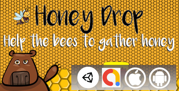 Download Honey Drop Unity Casual Android and iOS Game Project with Admob ad Nulled 
