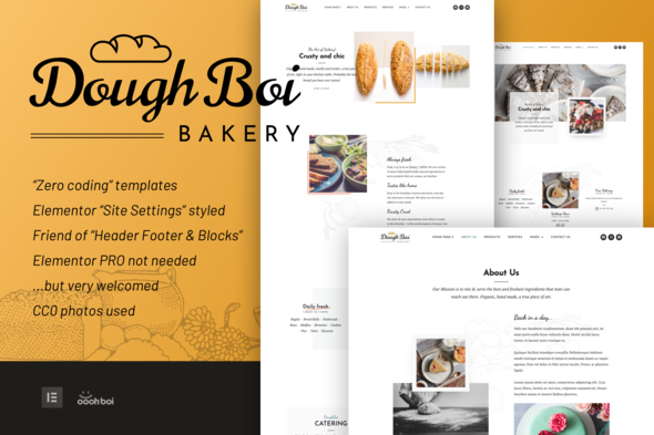 Download DoughBoiBakery – Bakery Cakery Elementor Template Kit Nulled 