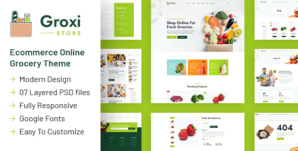 Download Groxi – Grocery Store Template Nulled 