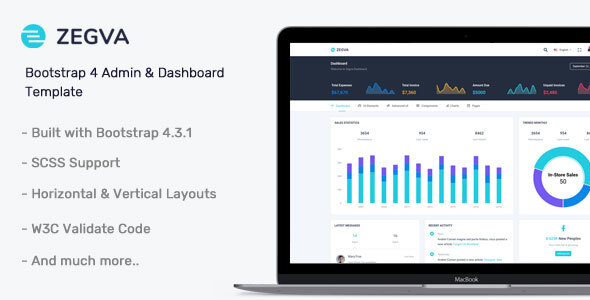 Download Zegva – Bootstrap 4 Admin & Dashboard Template Nulled 