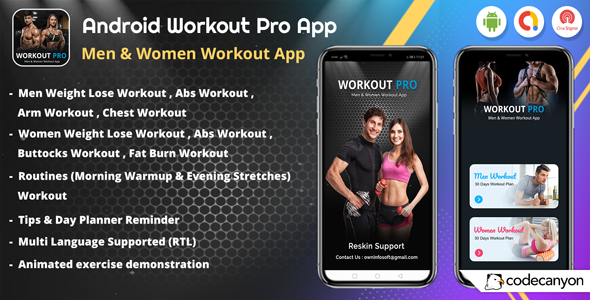 Download Android Workout Pro – Men Workout & Women Workout App Nulled 