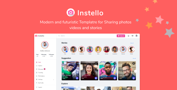 Download Instello Ultimate Photo Sharing HTML Template Nulled 